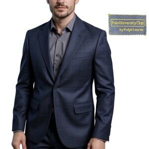 Vintage Polo University Club Ralph Lauren Men's 41R Wool Blazer Suit Jacket Navy